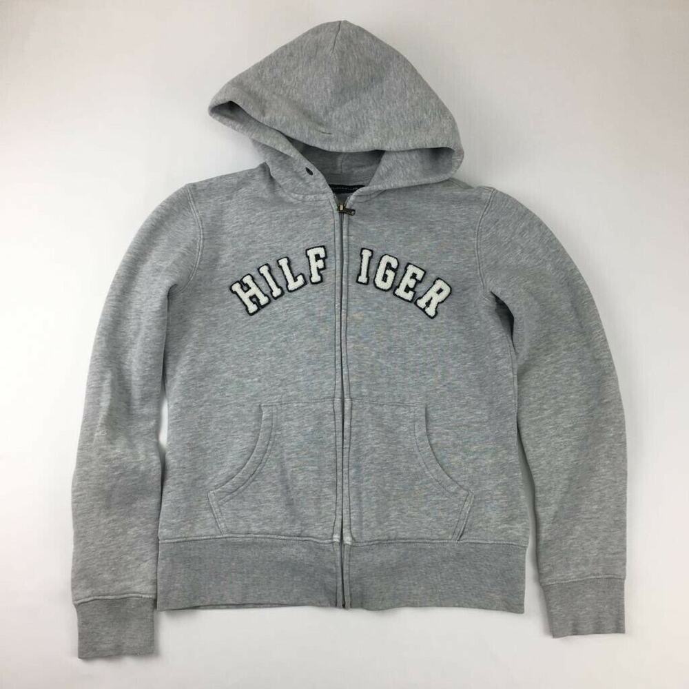 Tommy Hilfiger Girls Hoodie Gray Full Zip M or L